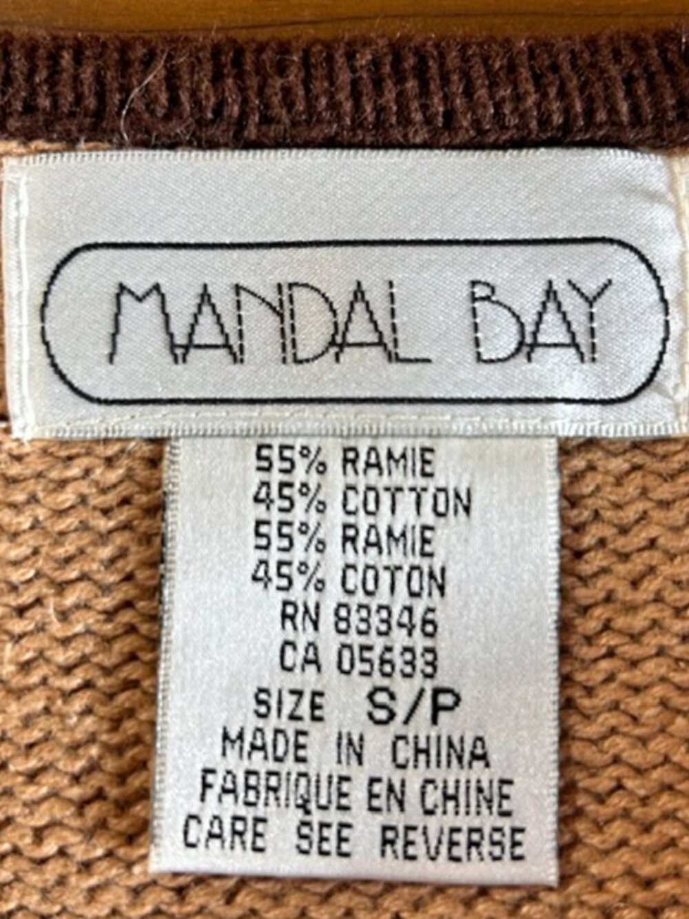 Vintage Mandal Bay Poodle Cardigan Womens Sz Small Tan Faux Fur Button Down - Picture 8 of 9